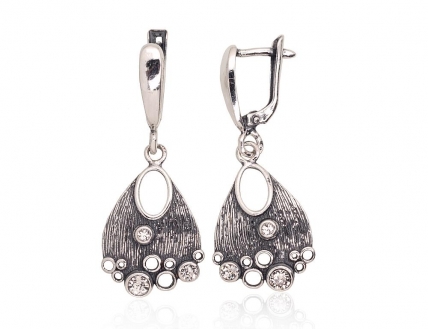 Silver earrings with english lock. Photo Nr. 1