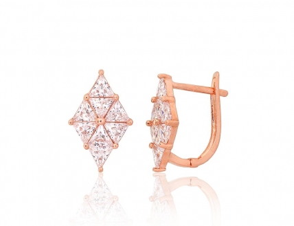 Gold earrings with english lock. Photo Nr. 1