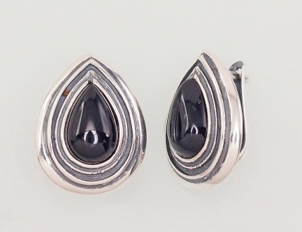 Silver earrings with english lock. Photo Nr. 1