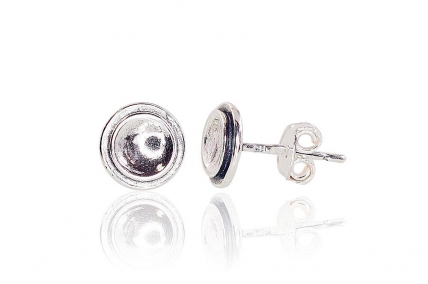 Silver stud earrings. Photo Nr. 1