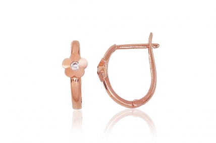 Gold earrings with english lock. Photo Nr. 1