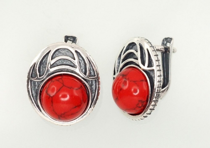 Silver earrings with english lock. Photo Nr. 1