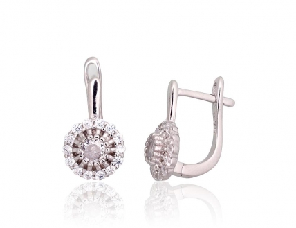 Silver earrings with english lock. Photo Nr. 1