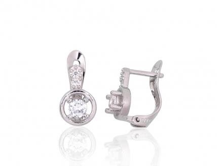 Silver earrings with english lock. Photo Nr. 1