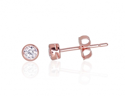 Gold classic studs earrings. Photo Nr. 1