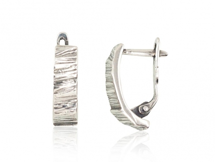 Silver earrings with english lock. Photo Nr. 1