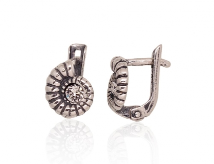 Silver earrings with english lock. Photo Nr. 1