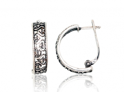 Silver earrings with english lock. Photo Nr. 1