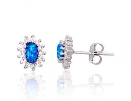 Silver stud earrings. Photo Nr. 1