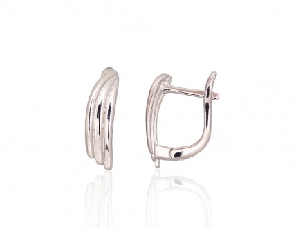 Silver earrings with english lock. Photo Nr. 1