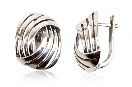 Silver earrings with english lock. Photo Nr. 1