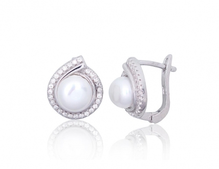 Silver earrings with english lock. Photo Nr. 1