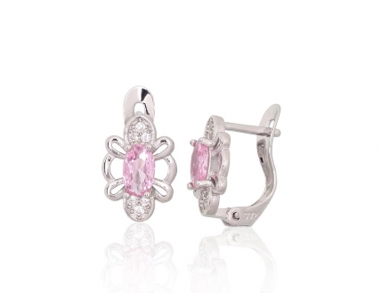 Silver earrings with english lock. Photo Nr. 1
