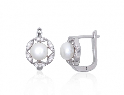 Silver earrings with english lock. Photo Nr. 1