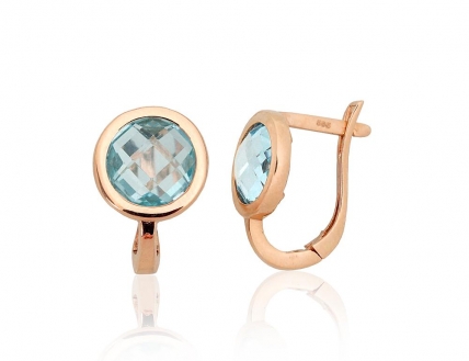 Gold earrings with english lock. Photo Nr. 1