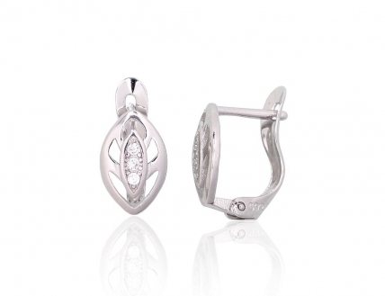 Silver earrings with english lock. Photo Nr. 1