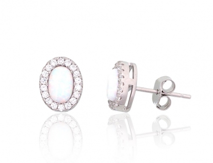 Silver stud earrings. Photo Nr. 1