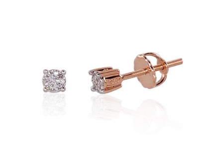 Gold screw studs earrings. Photo Nr. 1