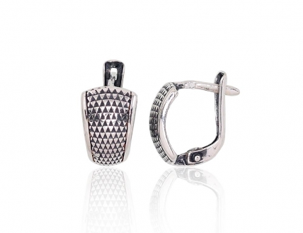 Silver earrings with english lock. Photo Nr. 1