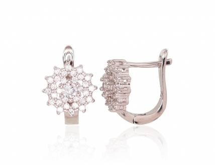 Silver earrings with english lock. Photo Nr. 1