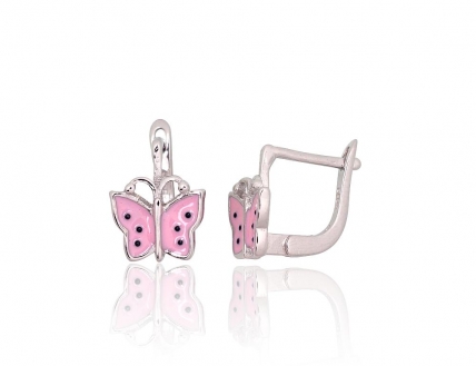 Silver earrings with english lock. Photo Nr. 1