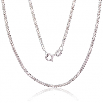 Silver chain Curb 2 mm, diamond cut. Photo Nr. 1