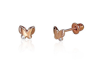 Gold screw studs earrings. Photo Nr. 1