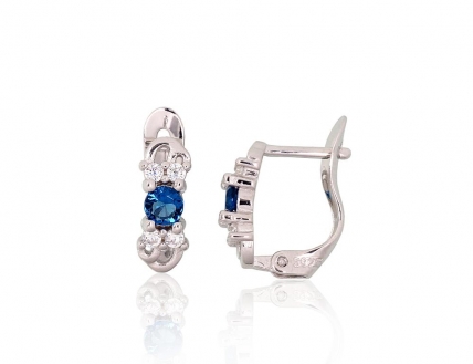 Silver earrings with english lock. Photo Nr. 1