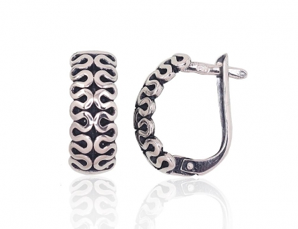 Silver earrings with english lock. Photo Nr. 1