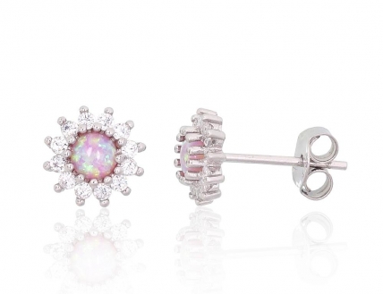 Silver stud earrings. Photo Nr. 1