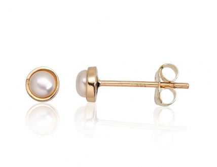 Gold classic studs earrings. Photo Nr. 1