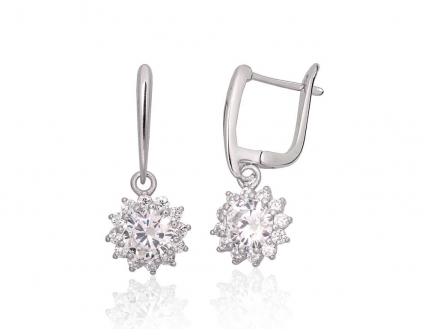 Silver earrings with english lock. Photo Nr. 1