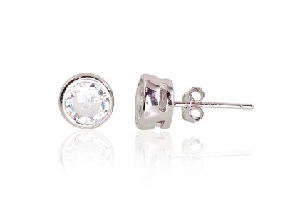 Silver stud earrings. Photo Nr. 1