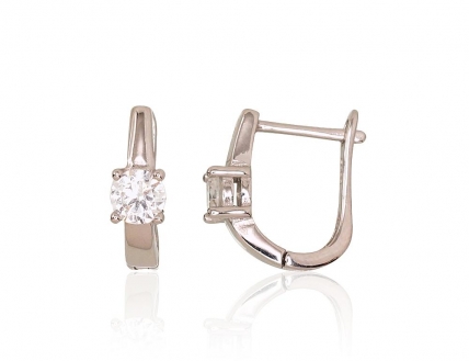 Silver earrings with english lock. Photo Nr. 1