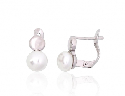 Silver earrings with english lock. Photo Nr. 1