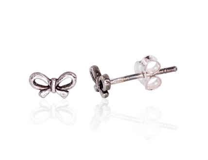 Silver stud earrings. Photo Nr. 1