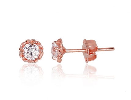 Gold classic studs earrings. Photo Nr. 1