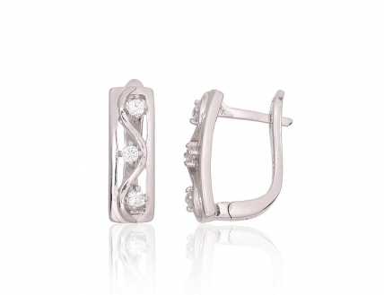 Silver earrings with english lock. Photo Nr. 1