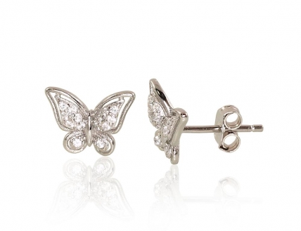 Silver stud earrings. Photo Nr. 1