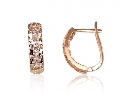 Gold earrings with english lock. Photo Nr. 1