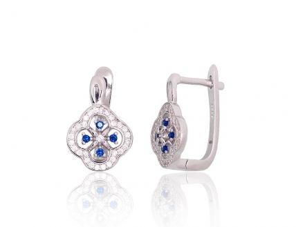 Silver earrings with english lock. Photo Nr. 1