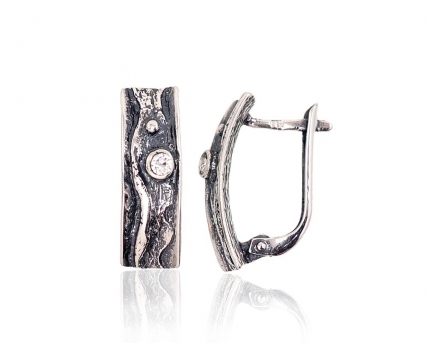 Silver earrings with english lock. Photo Nr. 1