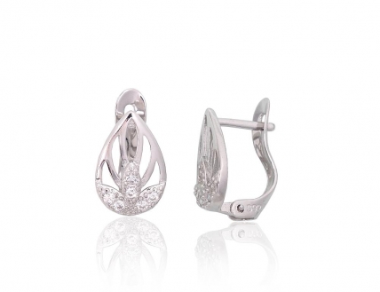 Silver earrings with english lock. Photo Nr. 1