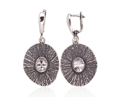 Silver earrings with english lock. Photo Nr. 1