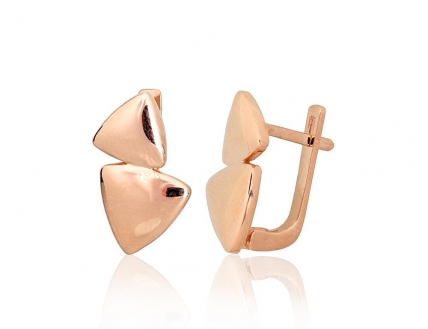 Gold earrings with english lock. Photo Nr. 1