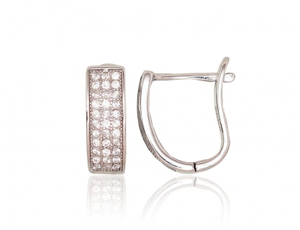 Silver earrings with english lock. Photo Nr. 1