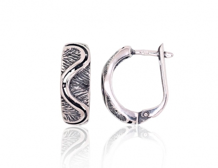 Silver earrings with english lock. Photo Nr. 1