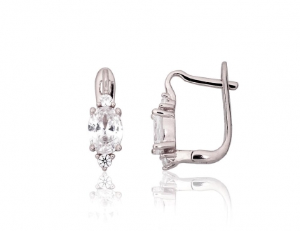Silver earrings with english lock. Photo Nr. 1