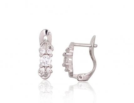 Silver earrings with english lock. Photo Nr. 1