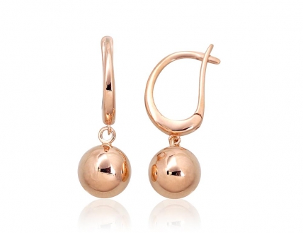 Gold earrings with english lock. Photo Nr. 1